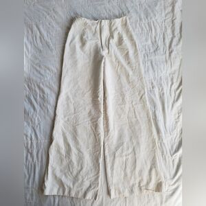 Forever 21 Linen Wide Leg Trouser, High Waisted, Minimalist, Lightweight Fabric